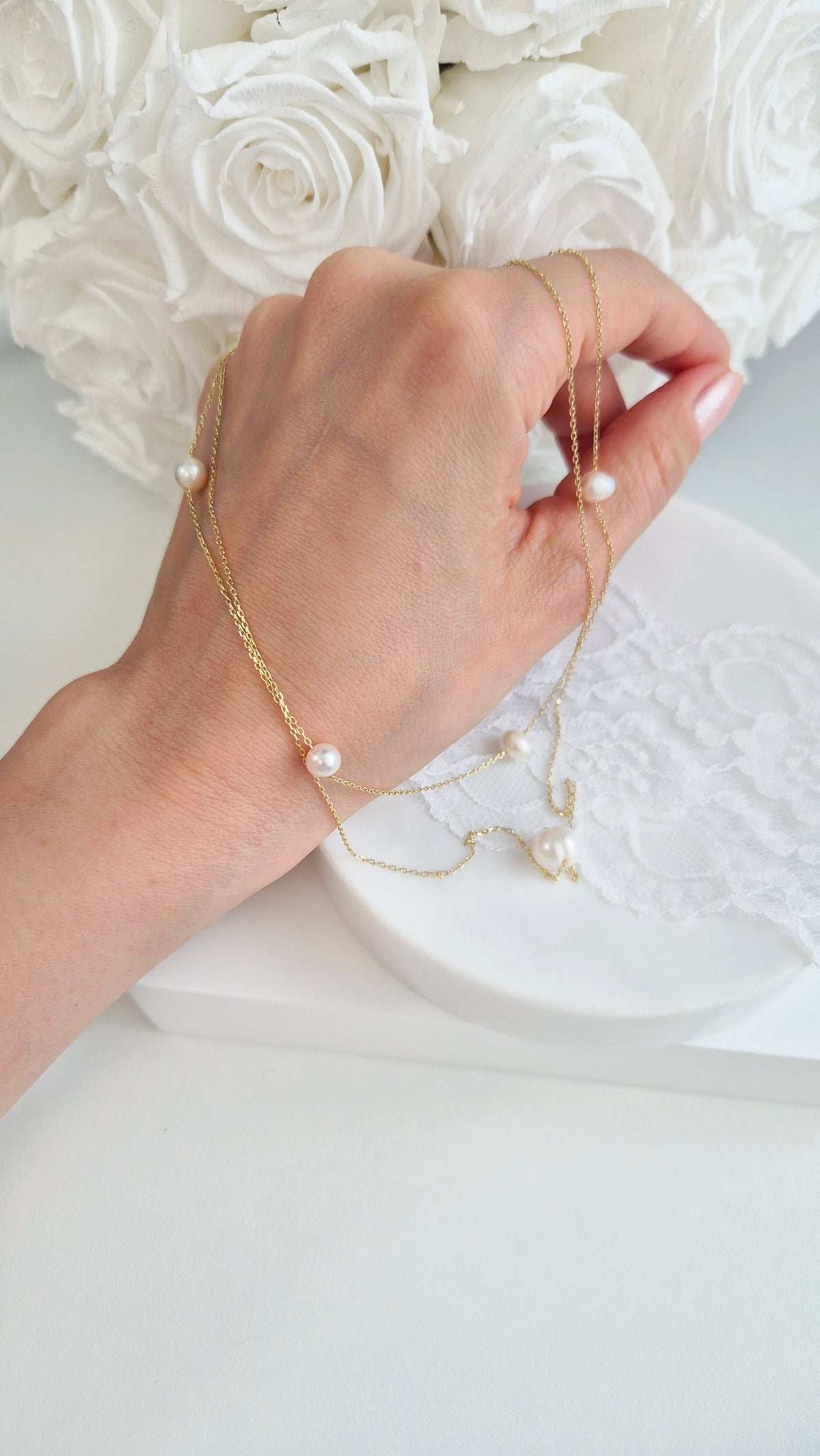 Perlen Halskette, Pearl necklace, Pearl double layer necklace, Perlen Kette, Perlenkette, Halskette, doppelstrang Perlenkette, Kette, goldene Halskette, Damenhalskette, Damenschmuck, Perlen Schmuck, Pearl Jewelry, baroqua pearl necklace, sweet water pearl necklace, collier perle, collana, Silber Halskette, 925 sterling silber, sterling silver, jewelry, jewellery, bijou, bijoux, gioielli, accessoire, Schmuck, gold-plated, vergoldet, doree