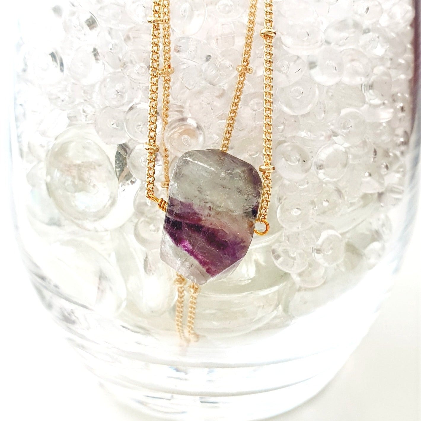 Green Fluorite Necklace, Florit Halskette, Florit Anhänger Kette, Kette mit Edelstein Anhänger grün Florit goldene Halskette mit Fluorit Edelstein Anhänger  Natursteinen Fluorite Golkette