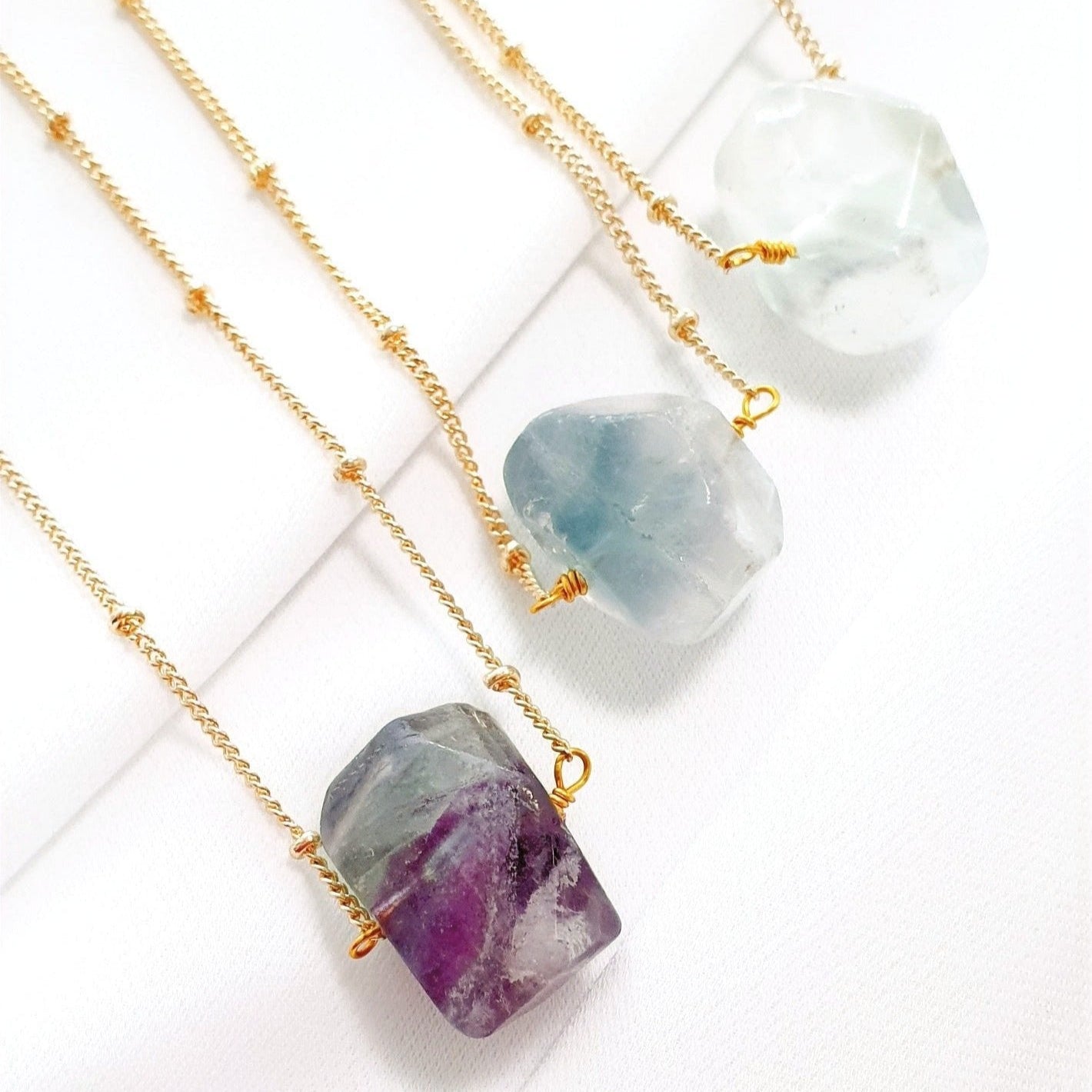 Green Fluorite Necklace, Florit Halskette, Florit Anhänger Kette, Kette mit Edelstein Anhänger grün Florit goldene Halskette mit Fluorit Edelstein Anhänger  Natursteinen Fluorite Golkette