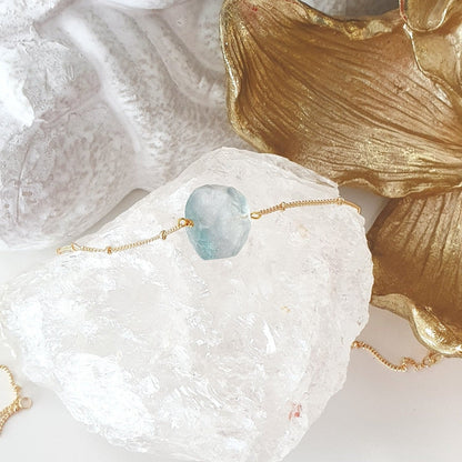 Green Fluorite Necklace, Florit Halskette, Florit Anhänger Kette, Kette mit Edelstein Anhänger grün Florit goldene Halskette mit Fluorit Edelstein Anhänger  Natursteinen Fluorite Golkette