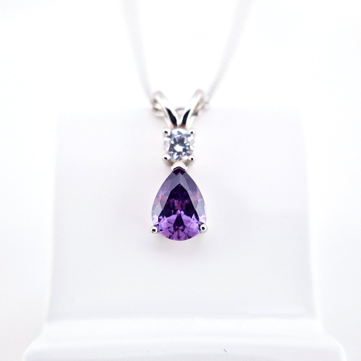 Amethyst Kette, Amethyst Halskette, Edelstein Kette, Amethyst necklace, Amethyst pendant necklace, Amethyst Schmuck, Amethyst Edelstein Halskette, Amethyst Pendant Necklace, Lila Halskette, purple necklace, Silber Halskette mit Amethyst Anhänger, Silver Necklace with Amethyst pendant