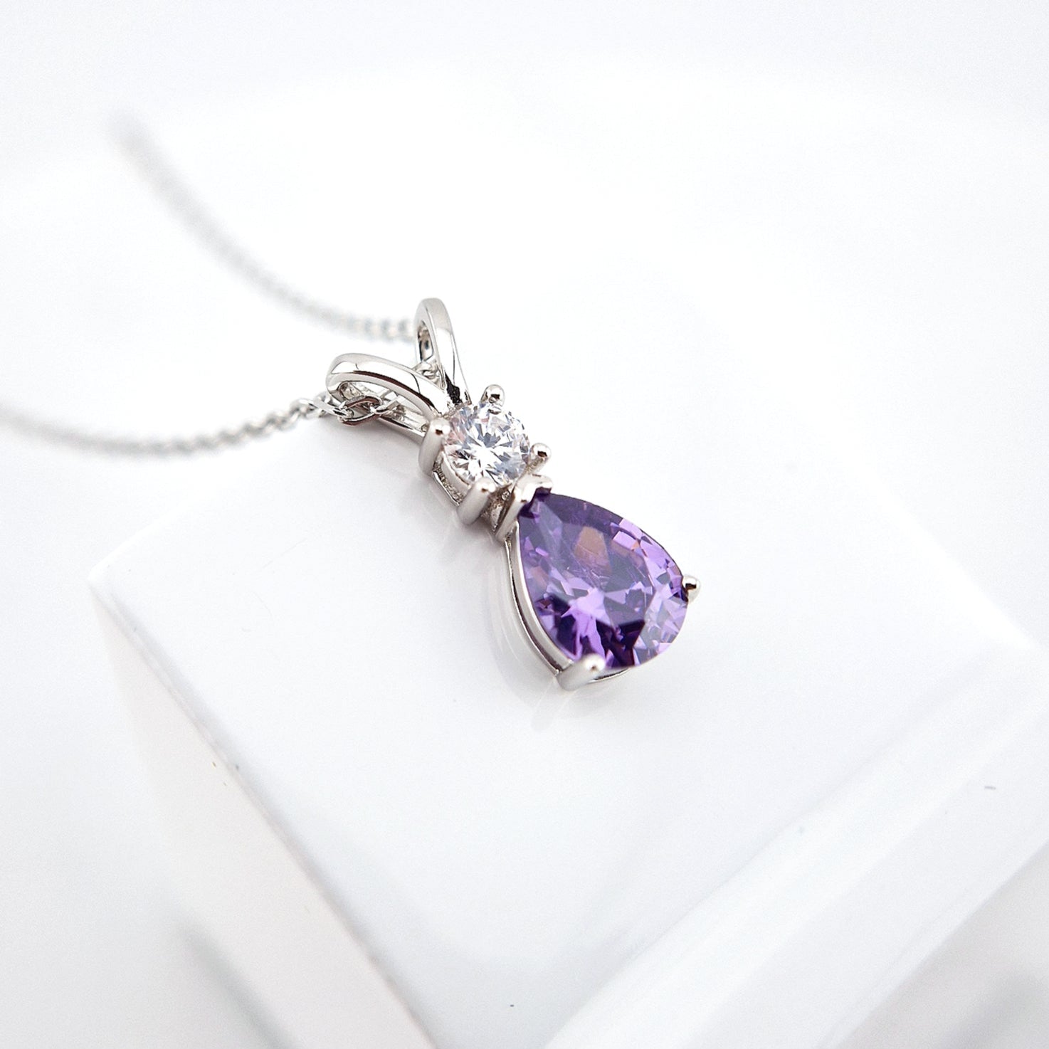 Amethyst Kette, Amethyst Halskette, Edelstein Kette, Amethyst necklace, Amethyst pendant necklace, Amethyst Schmuck, Amethyst Edelstein Halskette, Amethyst Pendant Necklace, Lila Halskette, purple necklace, Silber Halskette mit Amethyst Anhänger, Silver Necklace with Amethyst pendant