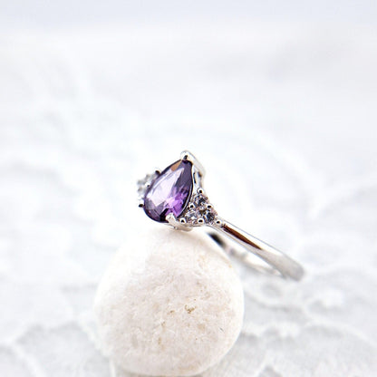 Amethyst Ring - Silberring mit Amethyst Edelstein, Amethyst silver ring, Bague en améthyste, Anello in ametista, Gemstone, Amethyst Edelsteinring