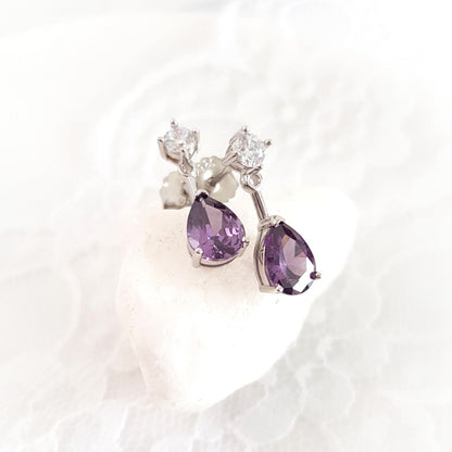 Amethyst Ohrringe, Amethyst earrings, Amethyst Ohrstecker, Silber Ohrringe, Edelstein Ohrringe, Amethyst Stud earrings