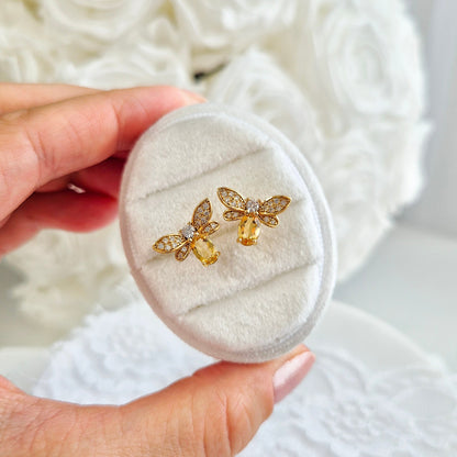 Bienen Ohrstecker, Bee stud earrings, silver earrings gold-plated, silber ohrringe vergoldet, Schmuck, Ohrringe, ohrstecker, jewelry, jewellery, earrings, studs, orecchini, boucles doreilles, boucles, puces, goldene ohrringe, tier ohrstecker, insekt schmuck, Bienen Schmuck, bee jewelry, damenohrringe, schmuck für sie, gift for her, birthday gift, jewelry present