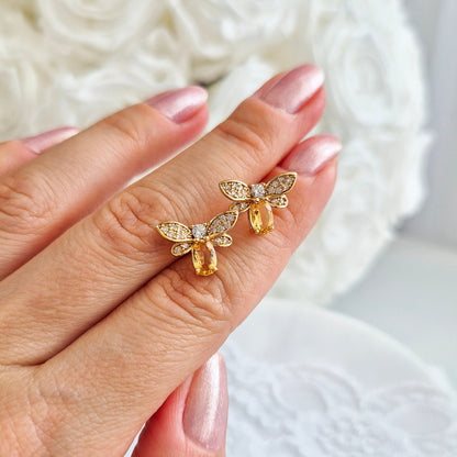 Bienen Ohrstecker, Bee stud earrings, silver earrings gold-plated, silber ohrringe vergoldet, Schmuck, Ohrringe, ohrstecker, jewelry, jewellery, earrings, studs, orecchini, boucles doreilles, boucles, puces, goldene ohrringe, tier ohrstecker, insekt schmuck, Bienen Schmuck, bee jewelry, damenohrringe, schmuck für sie, gift for her, birthday gift, jewelry present