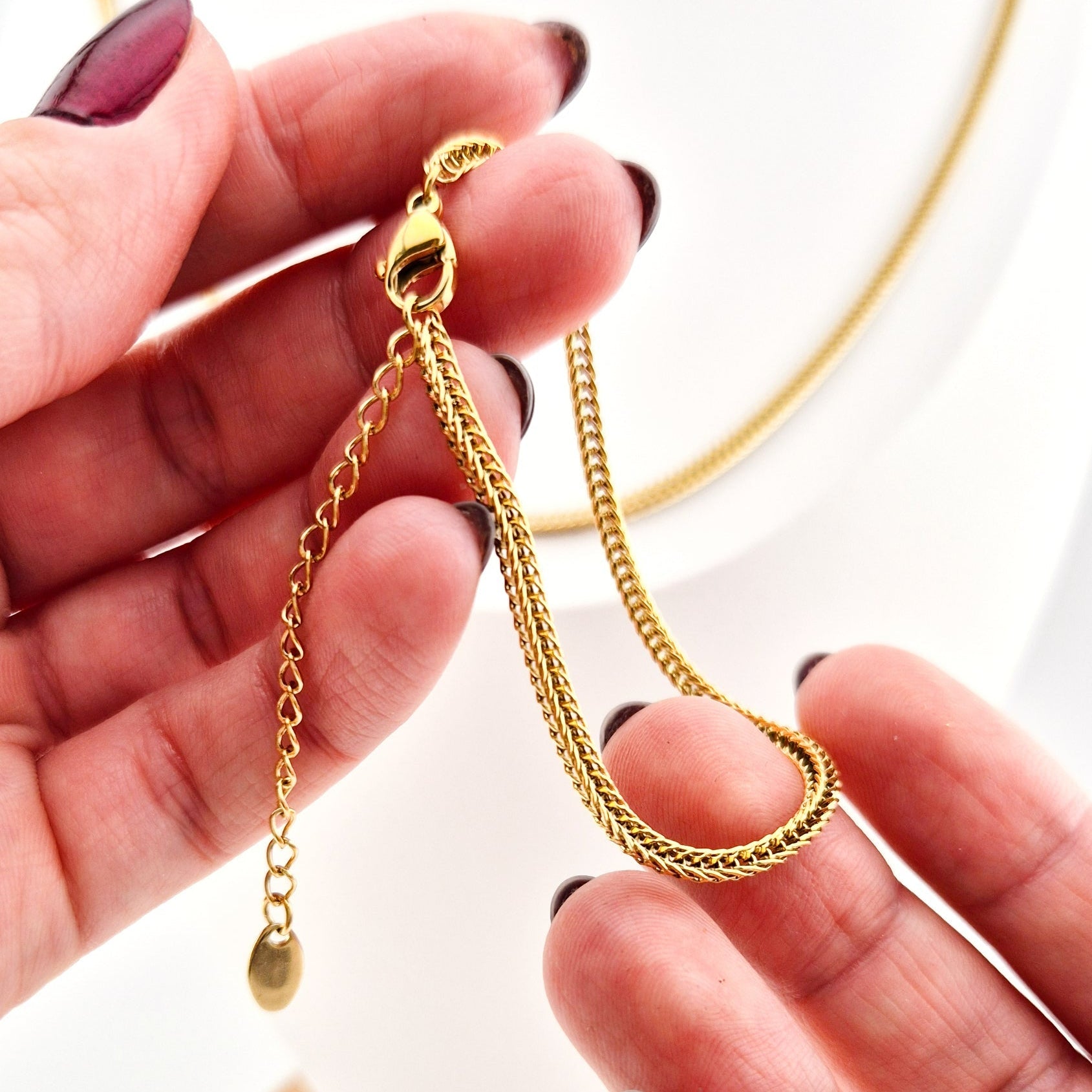 Edelstahl Halskette, stainless steel necklace, collier acier inox, collana acciaio, Gold Halskette, goldene Kette, golden necklace, gold necklace, Halskette, necklace, collana, collier, minimalistische Halskette, Minimalist necklace, Edelstahl Armband, stainless steel bracelet, Bracelet, Armband. Schmuckset, Jewelry set