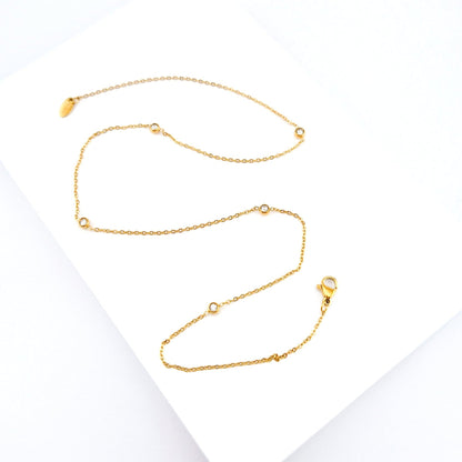 Goldene Halskette Zirkonia, golden necklace, golden necklace cubic zirconia, collier dore, collier dore zirconium, collana dorata, collana dorata zirconia, Zirkonia Halskette, Goldene Halskette, vergoldete Halskette, Halskette, Kette mit Zirkonia Steinchen, elegant golden necklace