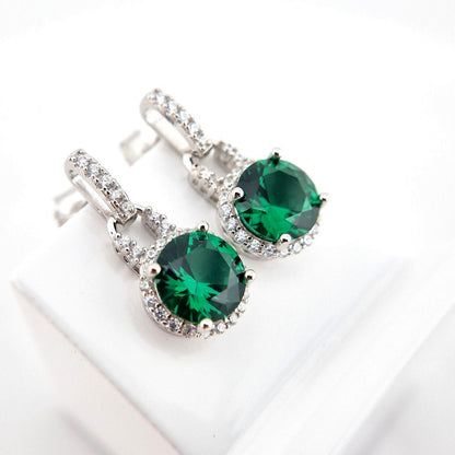 Smaragd Ohrringe, Emerald Earrings, Smaragd Ohrstecker, Silber Ohrringe. grüne Smaragd Ohrringe, grüne Ohrringe, green Emerald Earrings, green earrings, silver earrings, gemstone earrings, Edelstein Ohrringe grün
