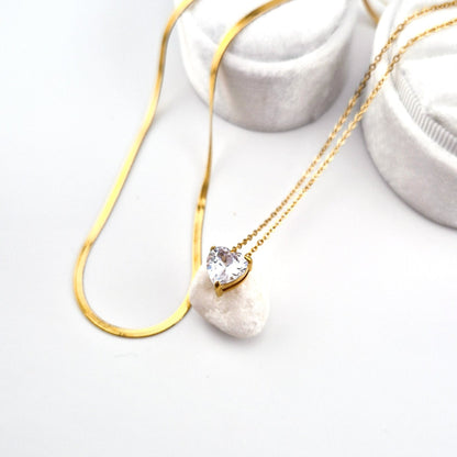 Layering Kette, layering necklace, collier superpose, collana astrati, goldene Kette, minimalistisches Kettenset, schmuckset Halskette, Halskette, necklace, collana, colleir, goldene Halsketten, golden necklaces, diamat imitation necklace, diamant imitat Halskette, Anhänger Halskette, goldene Halsketten, gold necklaces, Halsketten Damen