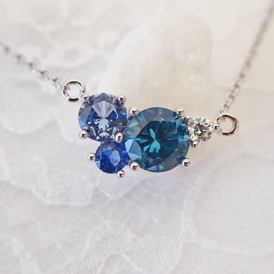 Blau Topas Kette, London Blue Topaz Necklace, blue gemstone necklace, pendant necklace, silver necklace, 9525 sterling silve, collier, collana, necklace, Halskette,royal blue sapphire necklace, aquamarine necklace, timeless jewelry, elegant jewellery, Silber Halskette mit Blautopas, Aquamarin und blauem Saphir Edelstein, Edelstein Kette Silber