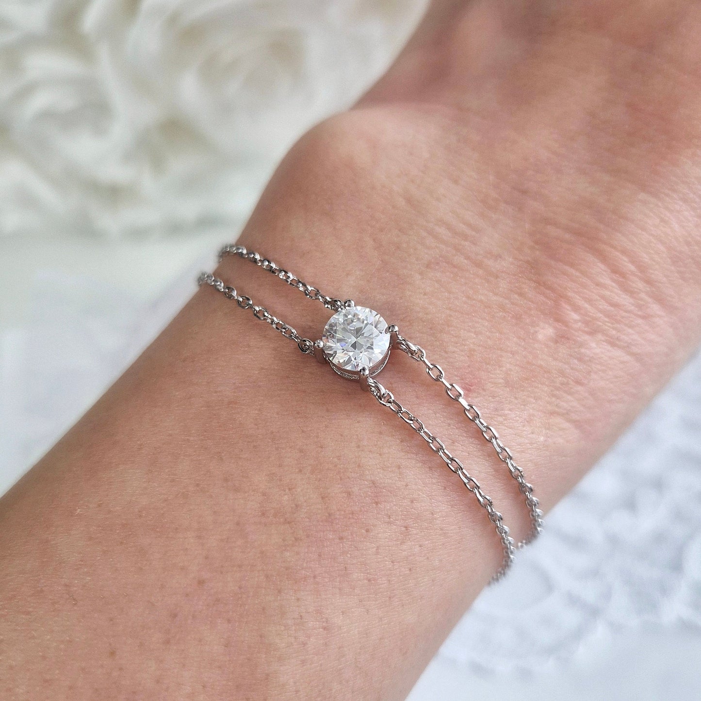 Moissanite bracelet, Moissanit Armband, Moissanite jewelry, solitaire bracelet, Solitär Armband, Damenkette, Armband, Hochzeitsschmuck, wedding jewelry, jewellery gift, for her, birthday gift girl friend, anniversary present, silver jewelry, elegant bracelet, Armband, bracciale, Schmuck, bijou, accessoire, gioielli, bridesmaid gift, Schmuck für Hochzeit