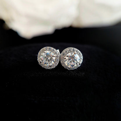 Moissanit ohrstecker, Moissanite studs, moissanite earrings, Moissanit ohrringe, studs, stud earrings, silver earrings, Ohrringe, Ohrstecker, Silber Ohrringe, Damenohrringe, Silberschmuck, silver jewelry, 925 sterling silver jewellery, gioielli, bijou, accessoire, bridal earrings, wedding earrings, hochzeitsschmuck, Schmuck, Diamant Ohrringe, Diamond Earrings, lab grown diamond jewelry