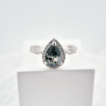 Moosachat Ring, Silber Ring mit Moosachat, Moss agate ring, Bague en agate mousse, Anello in agata muschiosa, Edelstein Ring, Silber RIng mit grünem Stein, Silver ring with green stone, green stone ring