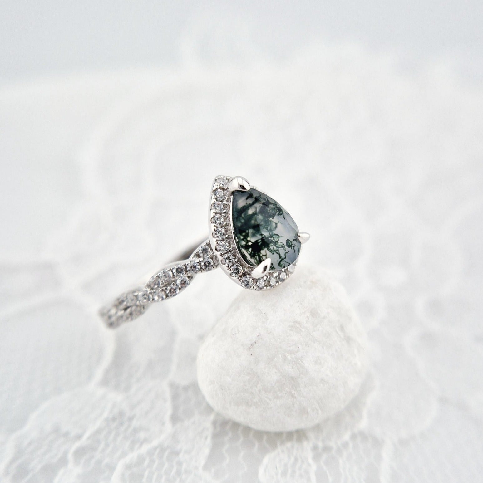 Moosachat Ring, Silber Ring mit Moosachat, Moss agate ring, Bague en agate mousse, Anello in agata muschiosa, Edelstein Ring, Silber RIng mit grünem Stein, Silver ring with green stone, green stone ring