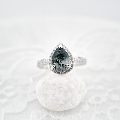 Moosachat Ring, Silber Ring mit Moosachat, Moss agate ring, Bague en agate mousse, Anello in agata muschiosa, Edelstein Ring, Silber RIng mit grünem Stein, Silver ring with green stone, green stone ring