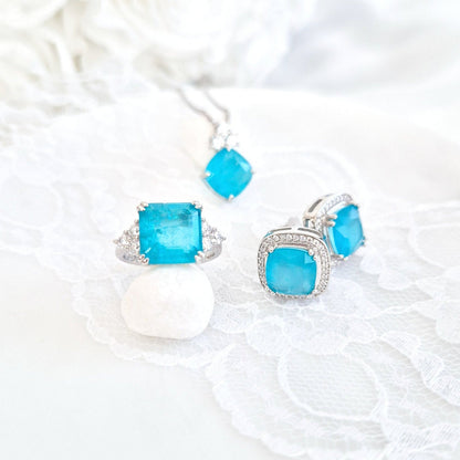 Paraiba Turmalin Schmcukset, Paraiba Tourmaline Jewelry Set, Parure de bijoux en tourmaline Paraïba, Set di gioielli con tormalina Paraiba, Paraiba, Paraiba Turmalin, Paraiba tourmaline, Paraiba Ohrringe Paraiba tourmaline earrings, Paraiba Ring, Paraiba Tourmaline Ring, Paraiba Halskette, Paraiba tourmaline necklace