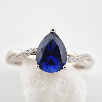 Blau Saphir Ring, sapphire ring, Ring mit Saphir, Royal blue Sapphire Ring, Blau Saphir Ring, Silber Ring mit blauem Saphir