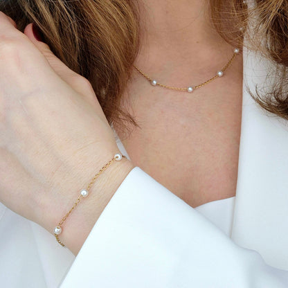 Schmuckset Minimalist Perlen, Schmuckset minimalistische Perlen, Jewelry set pearls, Jewelry set minimalist pearls, set de bijoux perles minimaliste, goldenes Schmuckset, Schmuckset, set de bijoux