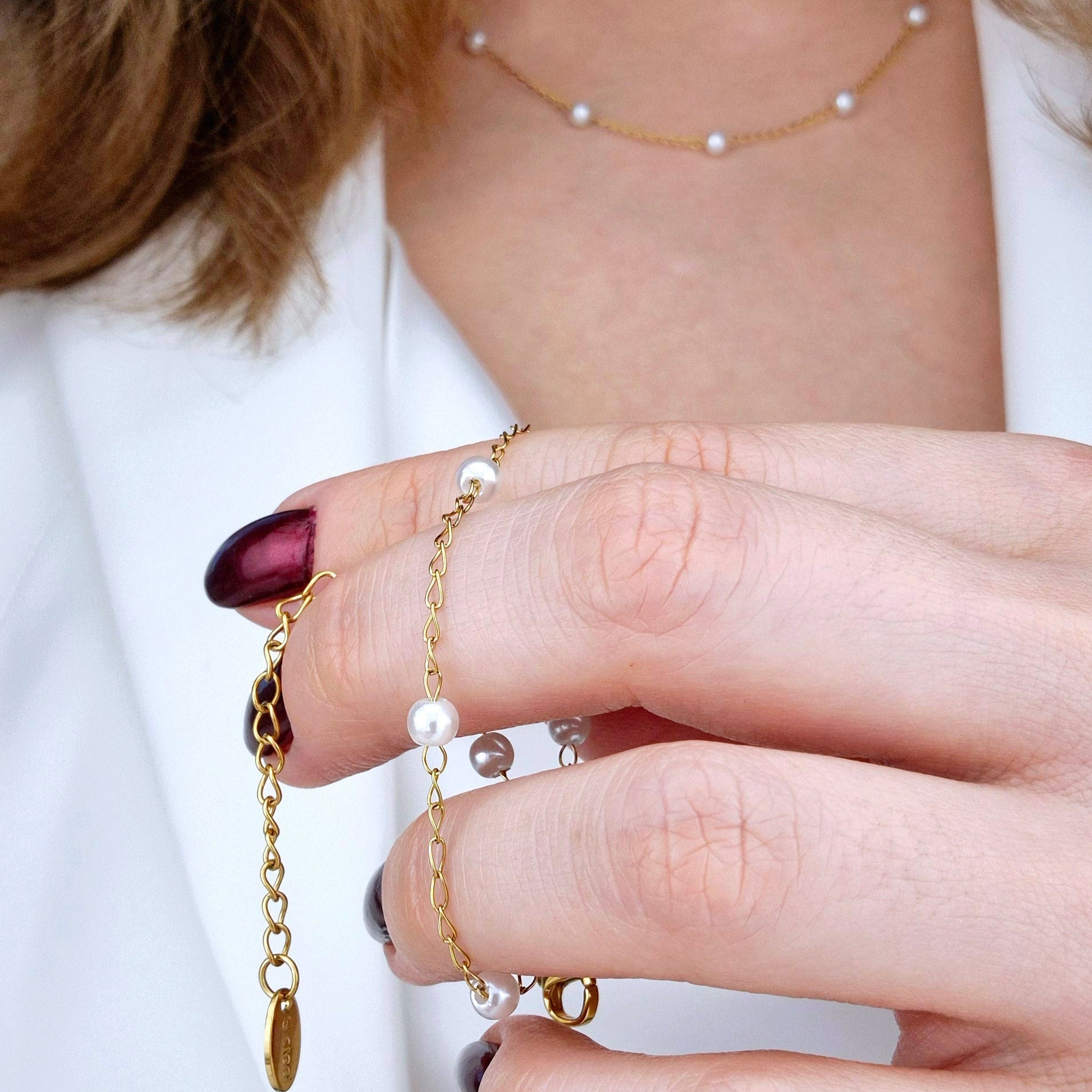 Schmuckset Minimalist Perlen, Schmuckset minimalistische Perlen, Jewelry set pearls, Jewelry set minimalist pearls, set de bijoux perles minimaliste, goldenes Schmuckset, Schmuckset, set de bijoux