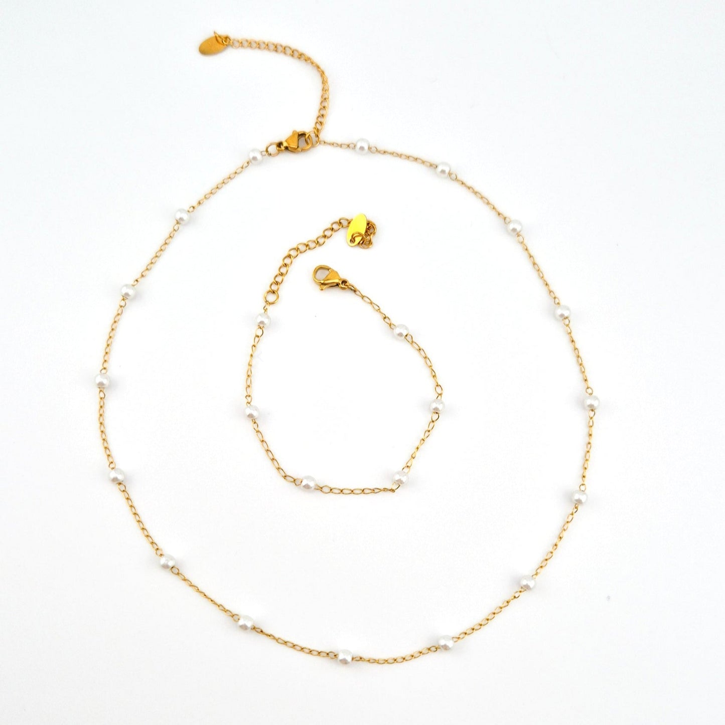 Schmuckset Minimalist Perlen, Schmuckset minimalistische Perlen, Jewelry set pearls, Jewelry set minimalist pearls, set de bijoux perles minimaliste, goldenes Schmuckset, Schmuckset, set de bijoux