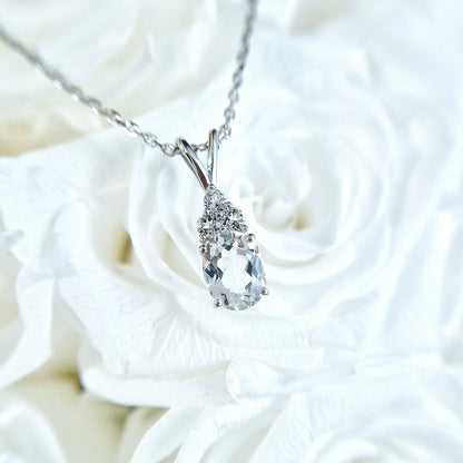 Topas Halskette silber, Weiss Topas Halskette, White Topaz Necklace, Topas Halskette, Topaz Necklace, Topaz pendant necklace, pendant Necklace, Anhänger Halskette, Anhänger Kette, Silber Kette, Silber Halskette, Silber Halskette Damen, elegant necklace, timeless necklace, Halskette, necklace, Damenkette, Schmuck, collier, collana, gioielli, jewelry, jewellery