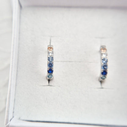 Creole in argento con pietre blu