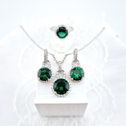Smaragd Schmuckset, grüner Smaragd Schmuck, Emerald Jewelry Set, Silberschmuck mit Smaragd Edelstein, Silver Jewelry with Emerald gemstone, grünes Schmuckset, Schmuckset, green ewelry set, jewelry set