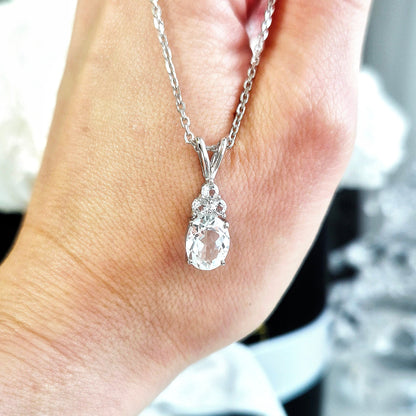 Topas Halskette silber, Weiss Topas Halskette, White Topaz Necklace, Topas Halskette, Topaz Necklace, Topaz pendant necklace, pendant Necklace, Anhänger Halskette, Anhänger Kette, Silber Kette, Silber Halskette, Silber Halskette Damen, elegant necklace, timeless necklace, Halskette, necklace, Damenkette, Schmuck, collier, collana, gioielli, jewelry, jewellery