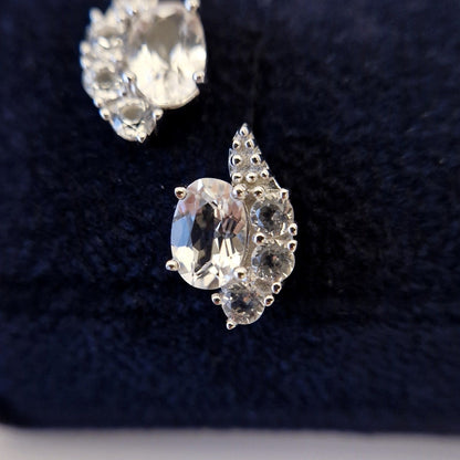 Topas Ohrstecker, Topas stud earrings, topas earrings, Weiss Topas Ohrringe, White Topaz Earrings, Topaz stud earrings, lab grown diamond earrings, lab grown topaz earrings, Silber Ohrringe, Silber Ohrstecker, silver earrings, Weiss Topas Ohrstecker, Silber Ohrstecker mit weissem Topas Edelstein, Topas Ohrringe, Weisse Edelstein Ohrringe, white topaz