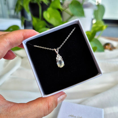 Topas Halskette silber, Weiss Topas Halskette, White Topaz Necklace, Topas Halskette, Topaz Necklace, Topaz pendant necklace, pendant Necklace, Anhänger Halskette, Anhänger Kette, Silber Kette, Silber Halskette, Silber Halskette Damen, elegant necklace, timeless necklace, Halskette, necklace, Damenkette, Schmuck, collier, collana, gioielli, jewelry, jewellery