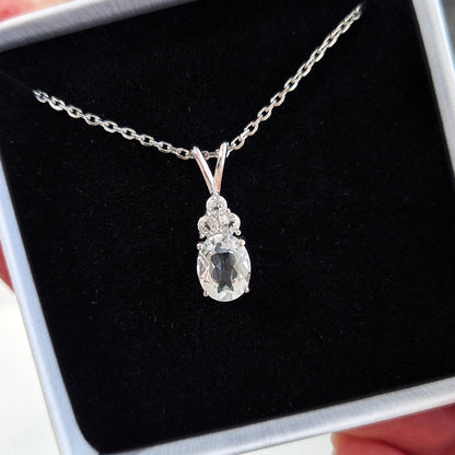 Topas Halskette silber, Weiss Topas Halskette, White Topaz Necklace, Topas Halskette, Topaz Necklace, Topaz pendant necklace, pendant Necklace, Anhänger Halskette, Anhänger Kette, Silber Kette, Silber Halskette, Silber Halskette Damen, elegant necklace, timeless necklace, Halskette, necklace, Damenkette, Schmuck, collier, collana, gioielli, jewelry, jewellery