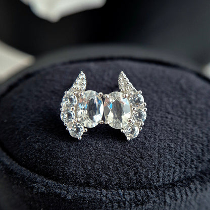 Weiss Topas Ohrringe, White Topaz Earrings, Topaz stud earrings, lab grown diamond earrings, lab grown topaz earrings, Silber Ohrringe, Silber Ohrstecker, silver earrings, Weiss Topas Ohrstecker, Silber Ohrstecker mit weissem Topas Edelstein, Topas Ohrringe, Weisse Edelstein Ohrringe, white topaz
