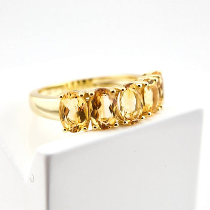 Citrin Ring, Citrine Ring, vergoldeter Ring mit Citrin Edelstein, gold plated silver ring with citrine gemstone, Zitrin Ring, yellow quartz ring