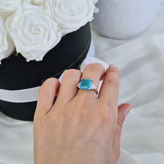 Paraiba Tourmaline Ring, Paraiba Ring,  Paraiba Turmalin Ring, Bague Paraiba, Anello Paraiba, Paraiba, Paraiba Turmalin, Paraiba Tourmaline, Turmalin Ring, blauer Turmalin, Ring, Bague, Anello, Silber Ring, silver ring, Edelstein Ring Paraiba, Edelstein Ring, gemstone ring, blue ring, turquoise ring, Schmuck, Jewelry, bijou, gioielli, Damenring, Fingerring