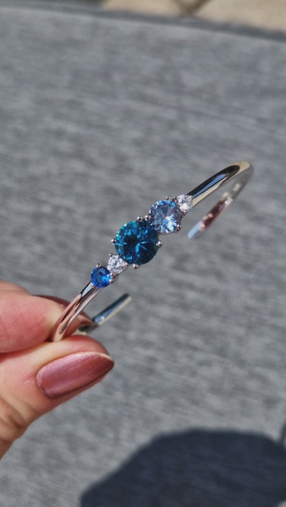 London Blue Topaz Bracelet, Silber Armreifen, Silber Armband, Topaz bangle, Armreifen mit blauen Edelsteinen, Silber Armreifen mit blauen Edelsteinen. blue gemstone bracelet, topaz bracelet, Silber Schmuck, Aquamarin, Saphir, Topas, Schmuck, jewelry, jewellery, bracelet, bracciale