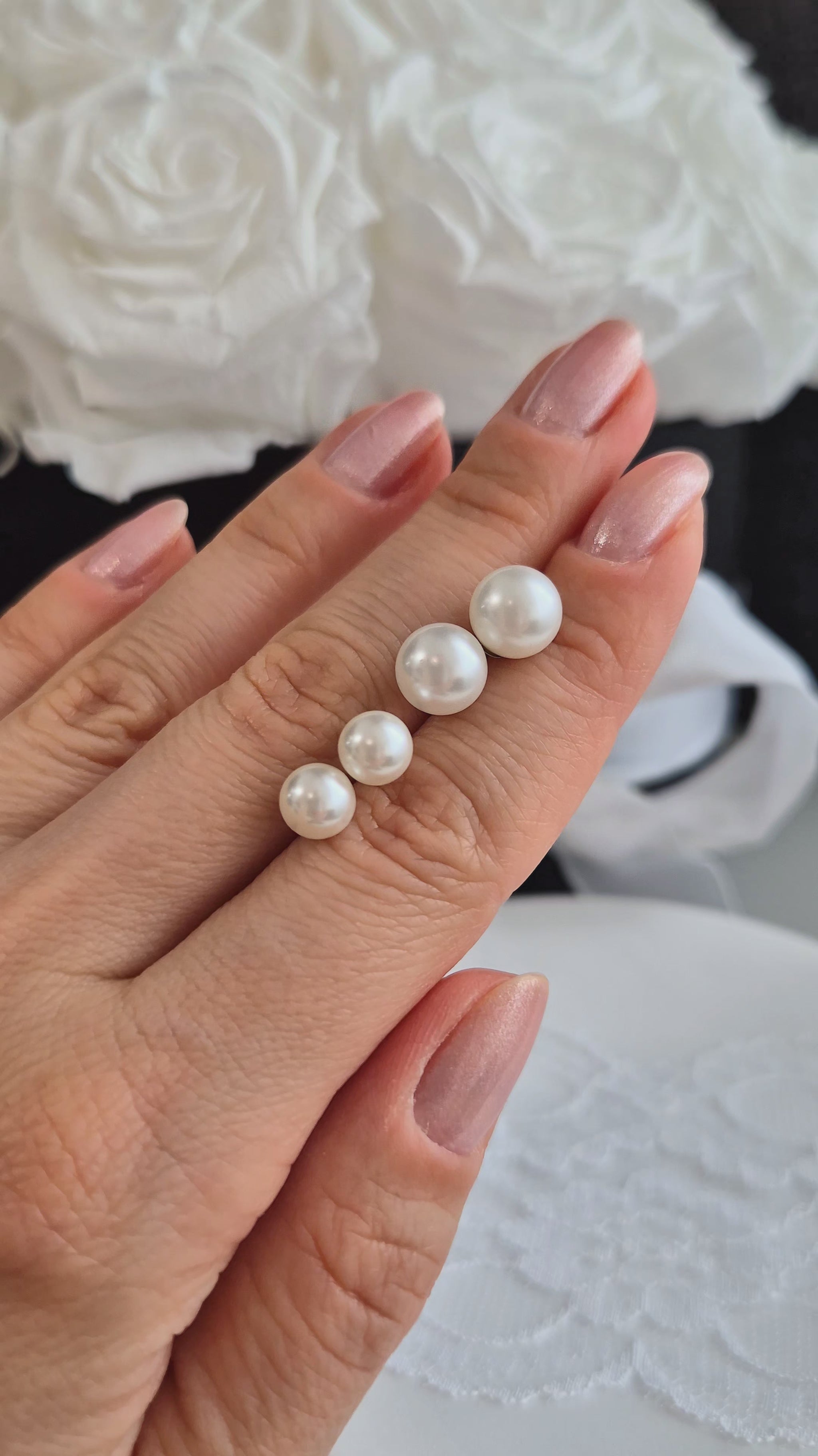 Perlen Ohrstecker, Pearl stud earrings, Pearl earrings, 6 mm, 8 mm, Perlen Ohrringe, Perlenohrringe, Ohrstecker, Ohrringe, Damenohrringe, Damenschmuck, Perlen Schmuck, Pearl Jewelry, Mabe pearl earrings, shell pearl earrings, boucles doreilles perle, orecchini, boucles, puces, orecchini a perno, Silber Ohrstecker, 925 sterling silber, sterling silver, jewelry, jewellery, bijou, bijoux, gioielli, accessoire, Schmuck